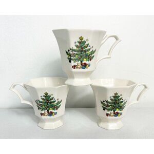 Set of 3 Vintage Nikko Christmastime Porcelain China Cups